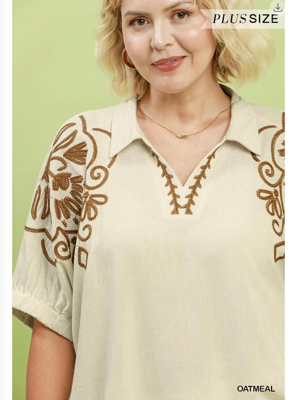 Embroidered Sleeve Top