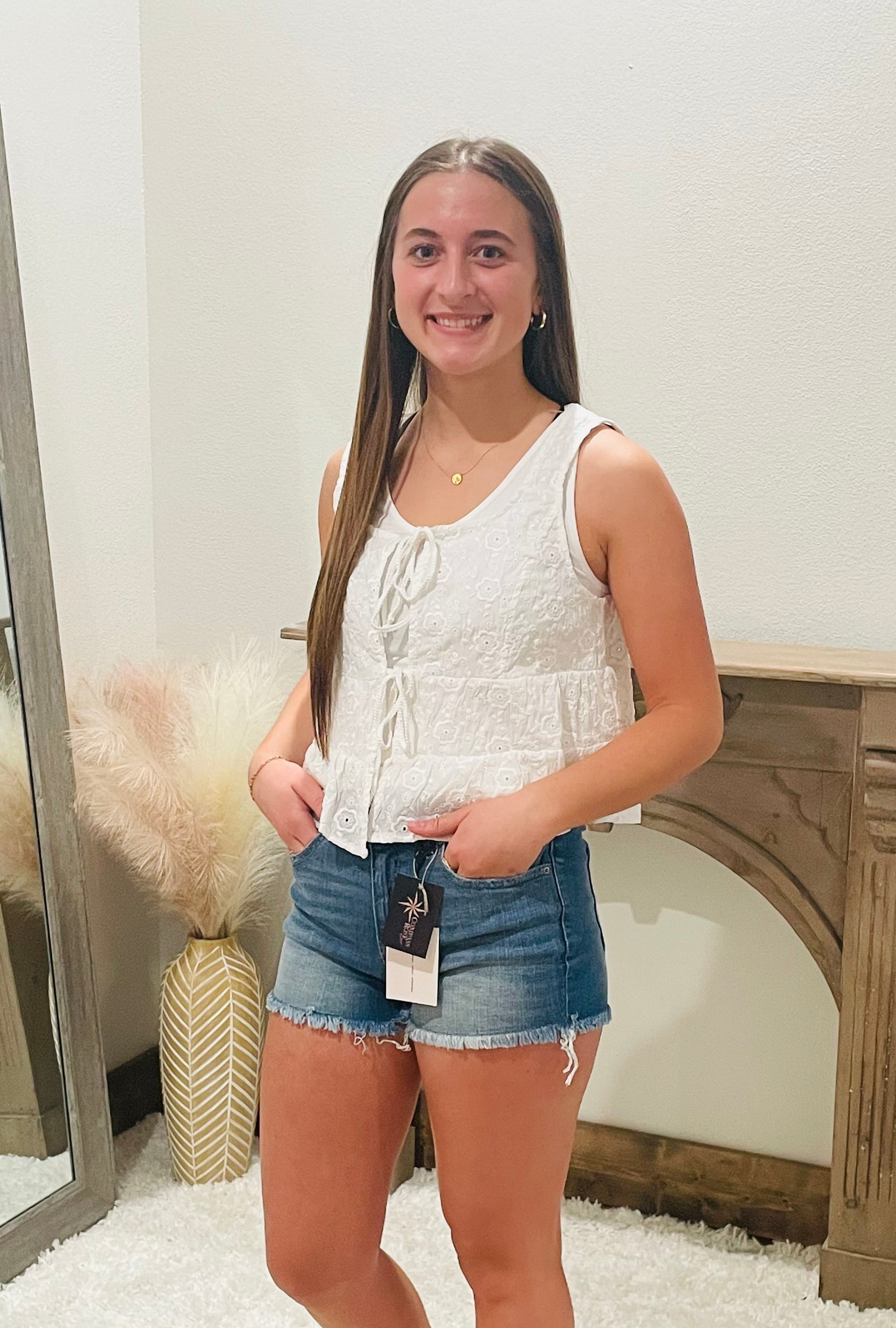 Floral Embroidered Sleeveless Top