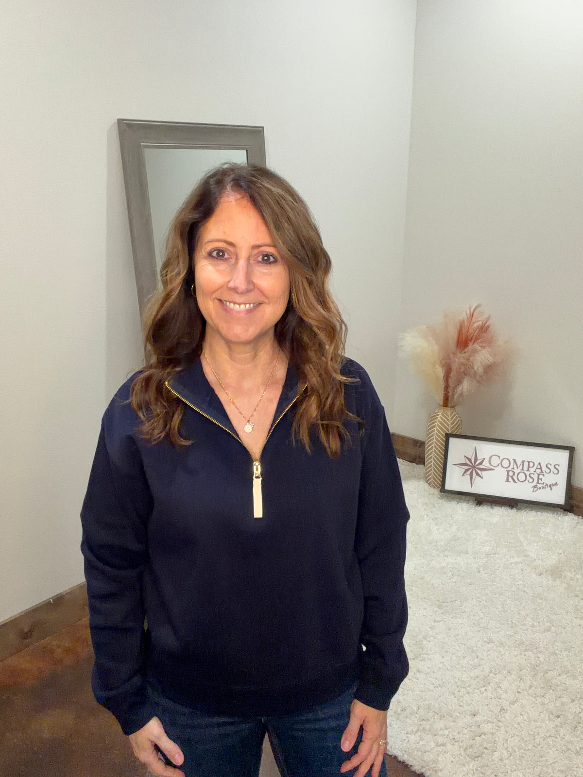 Fleece Half Zip Sweatshirt