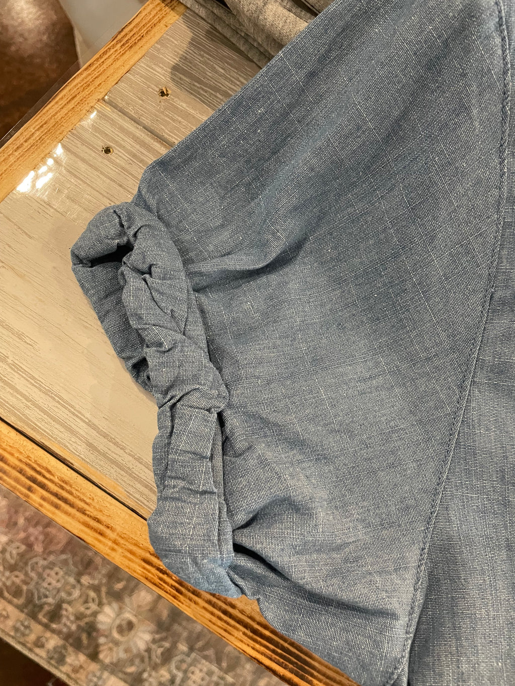 Light Denim Short Sleeve Top