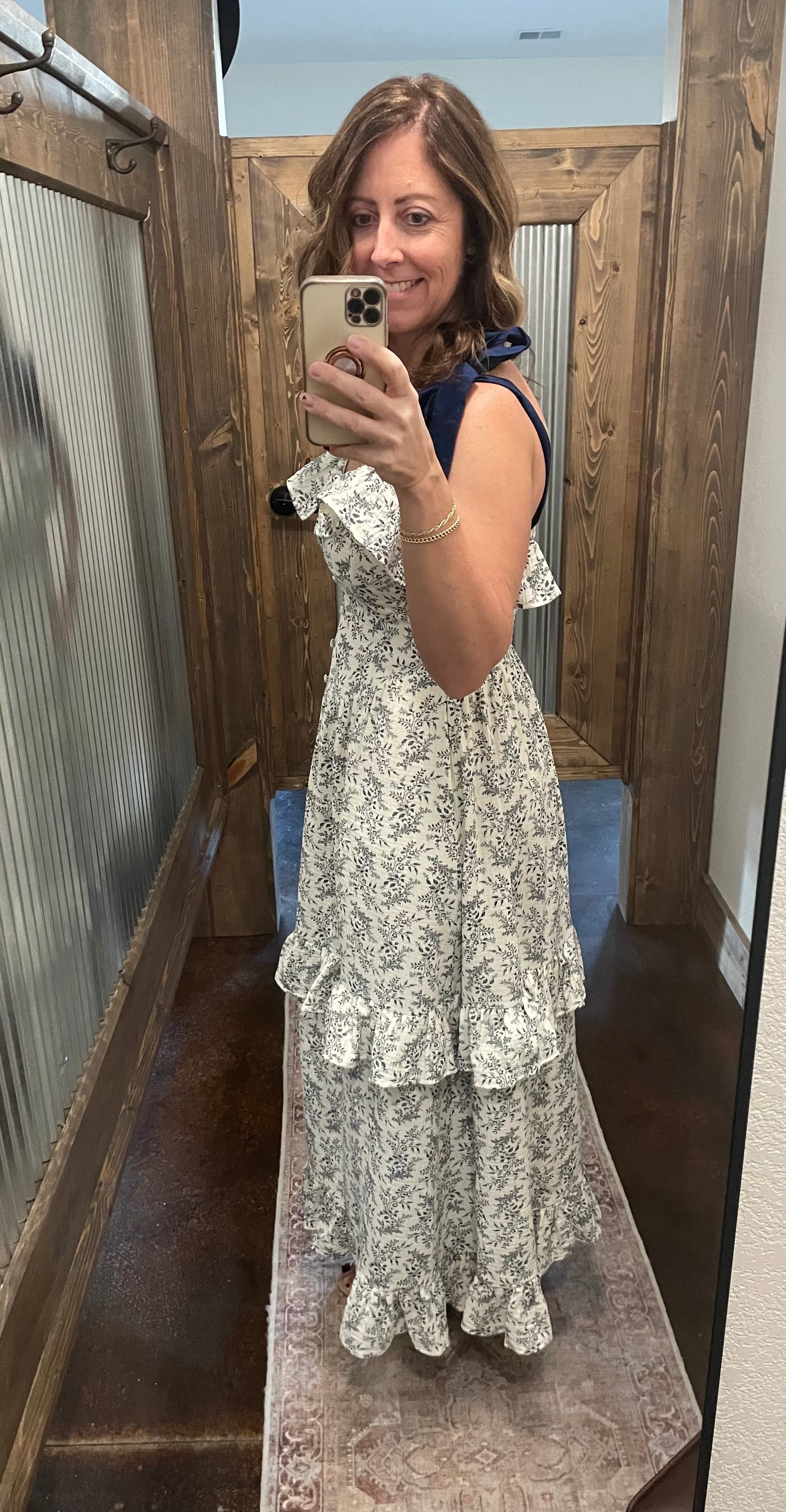 maxi dress with ribbon straps Ruffle Detailed Ribbon Strap Maxi Dress