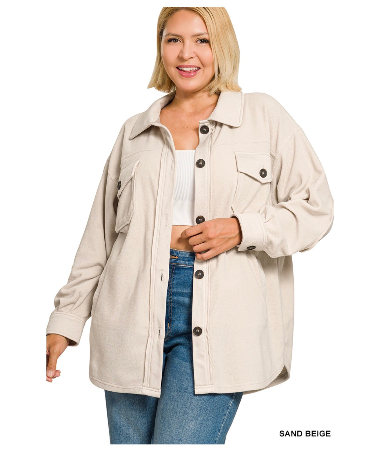 Oversized Basic Fleece Shacket