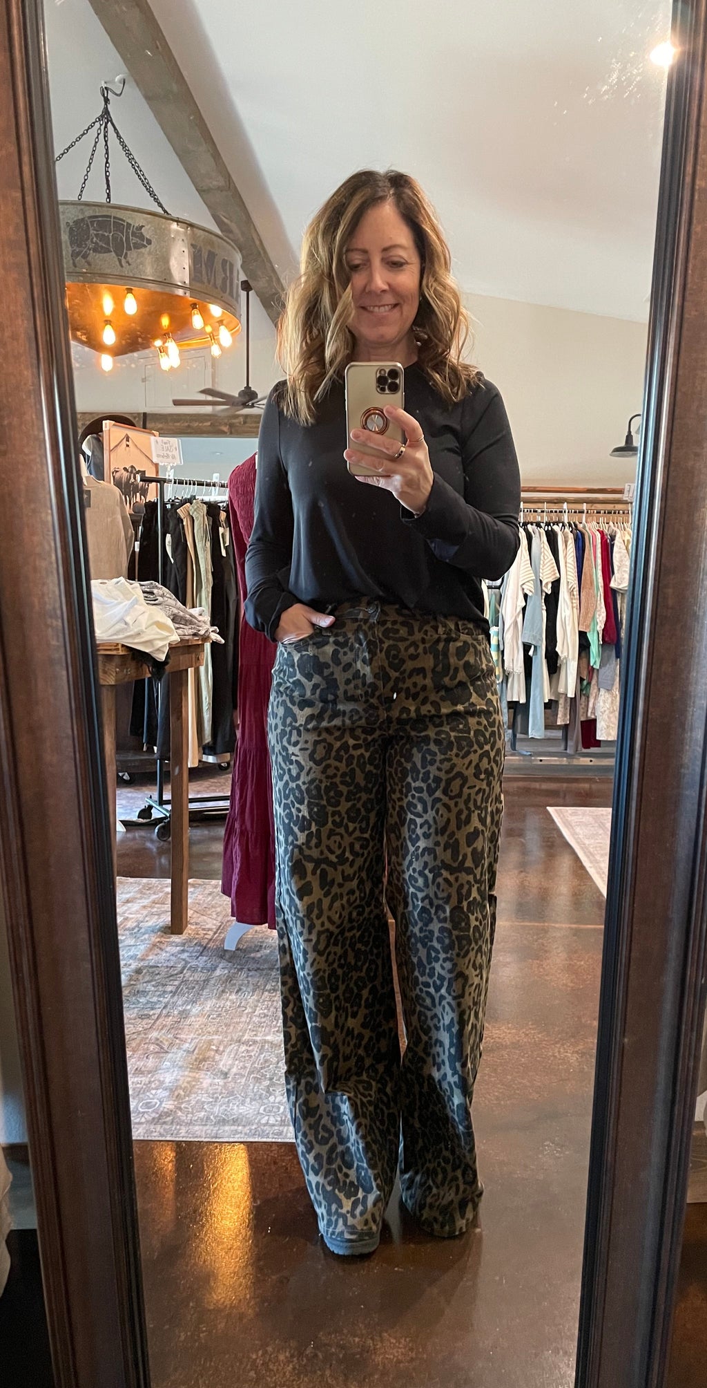 Judy Blue HW Retro Wide Leopard Print