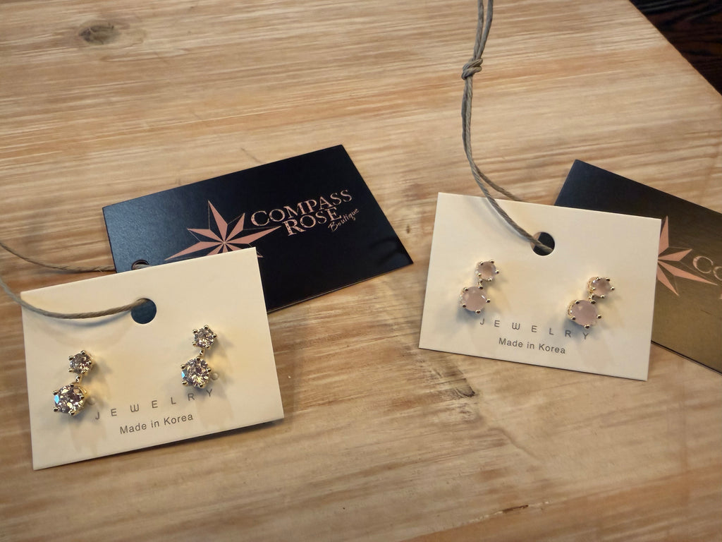 Cubic CZ Twin Earrings