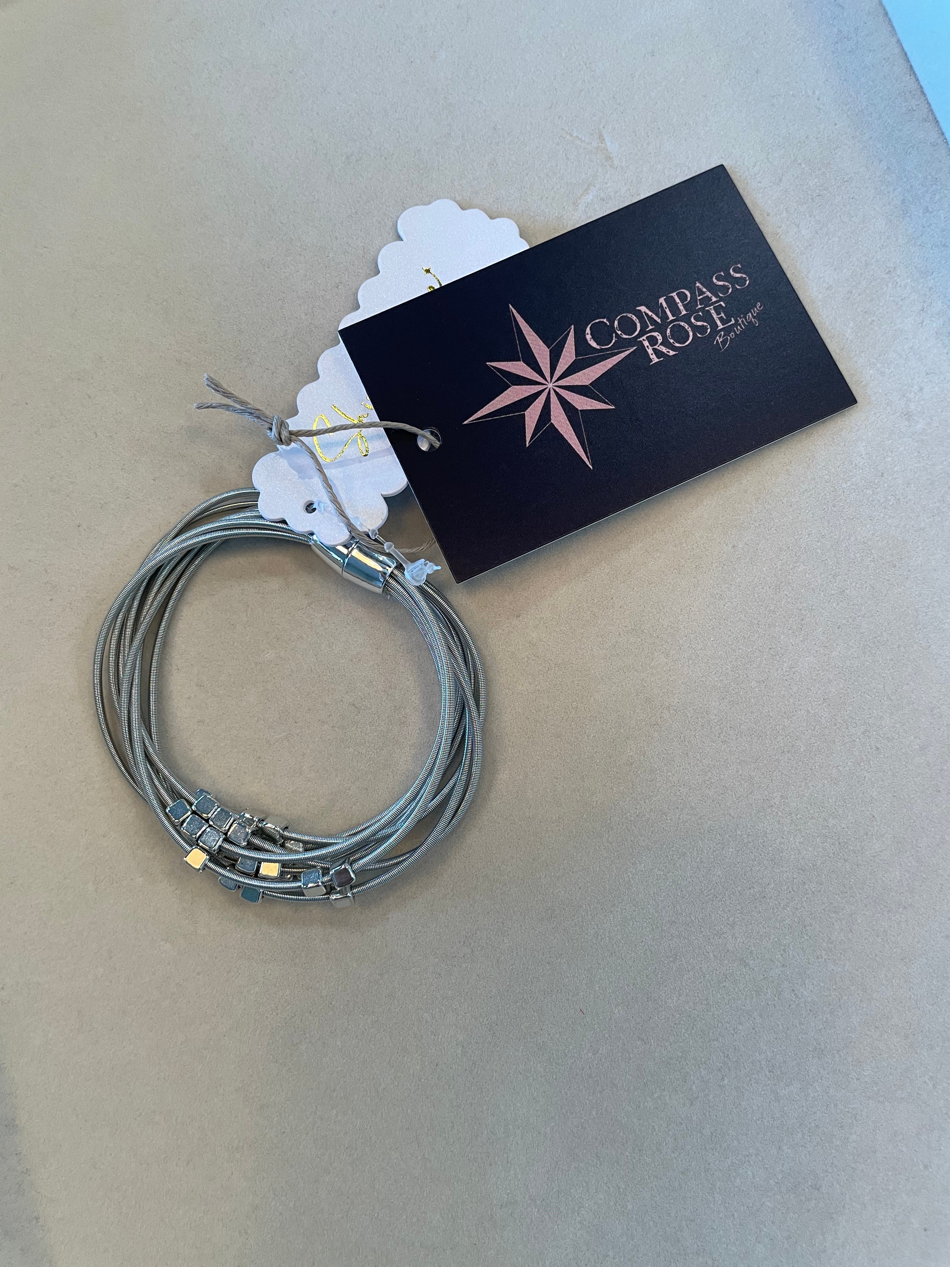 Silver Stretch Bead Bracelet