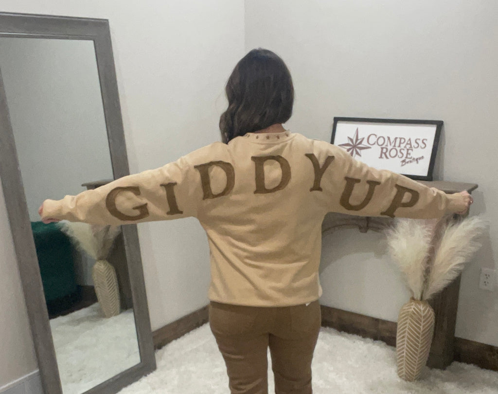 Giddy Up Horse Embroidered Sweatshirt