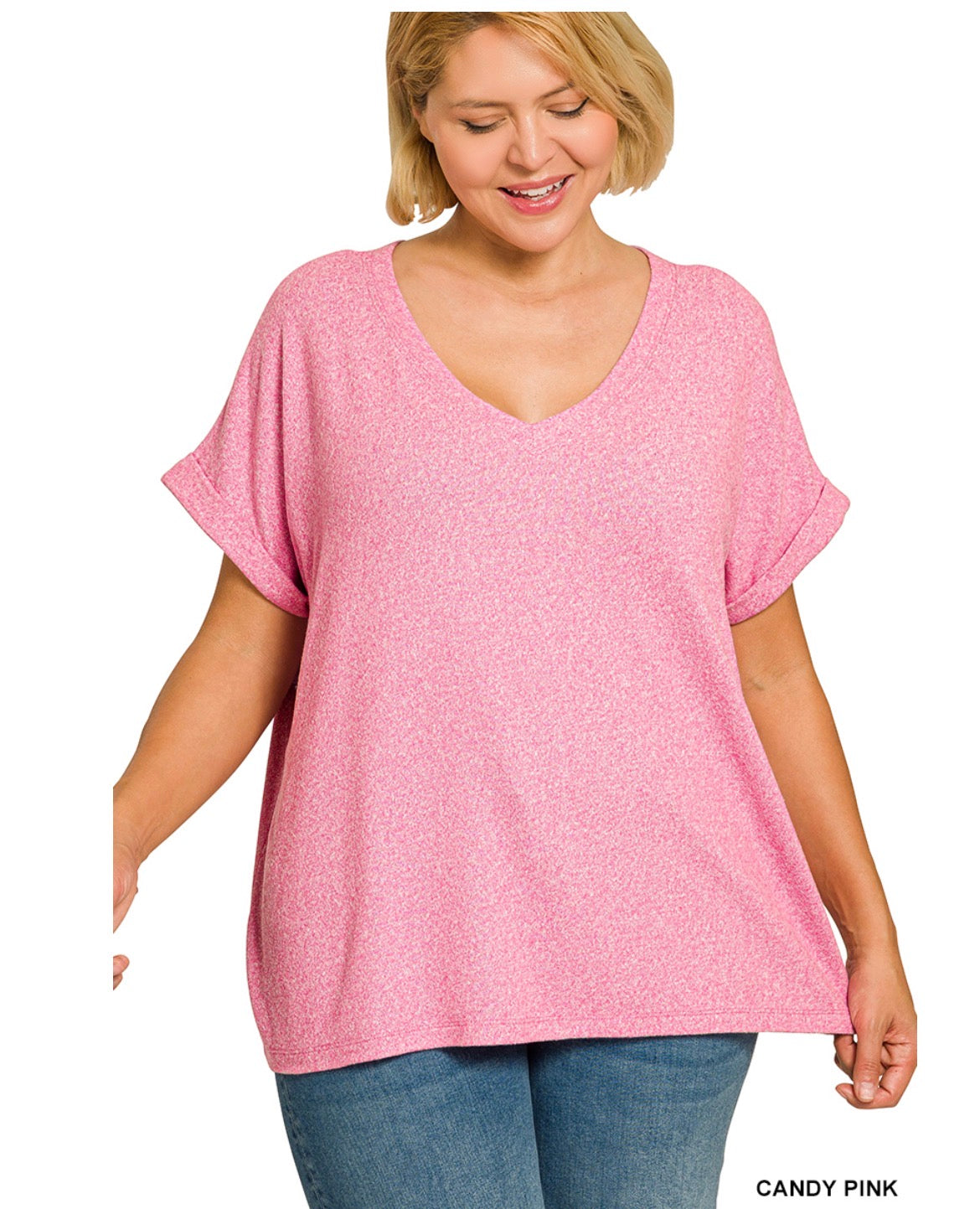 Soft Melange Hacci V-Neck Tee