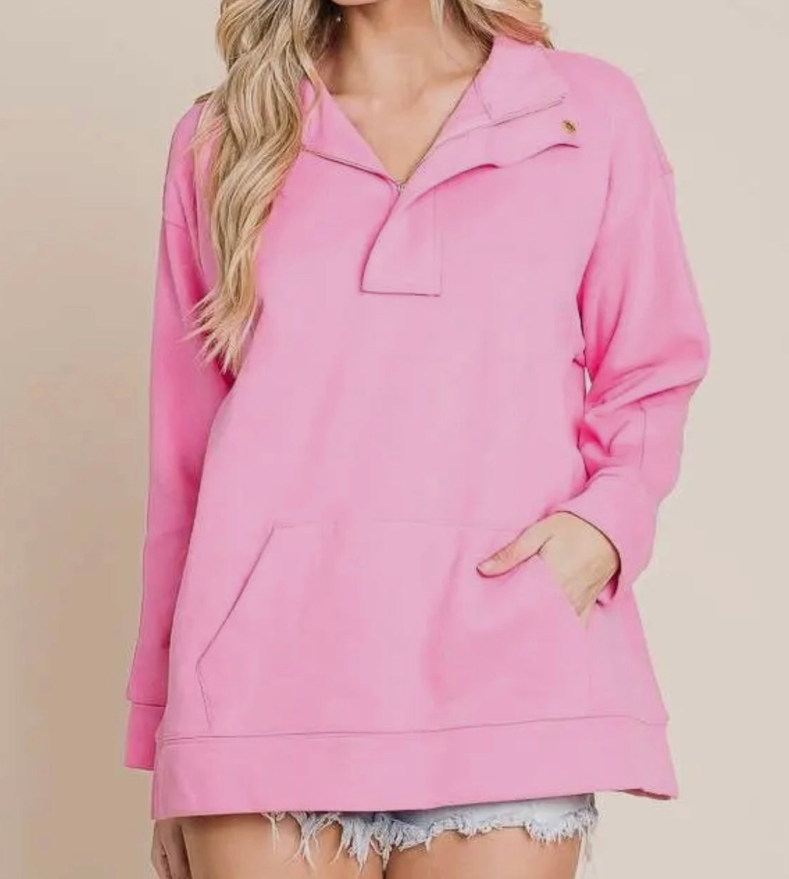 Quarter-zip fleece sweatshirt