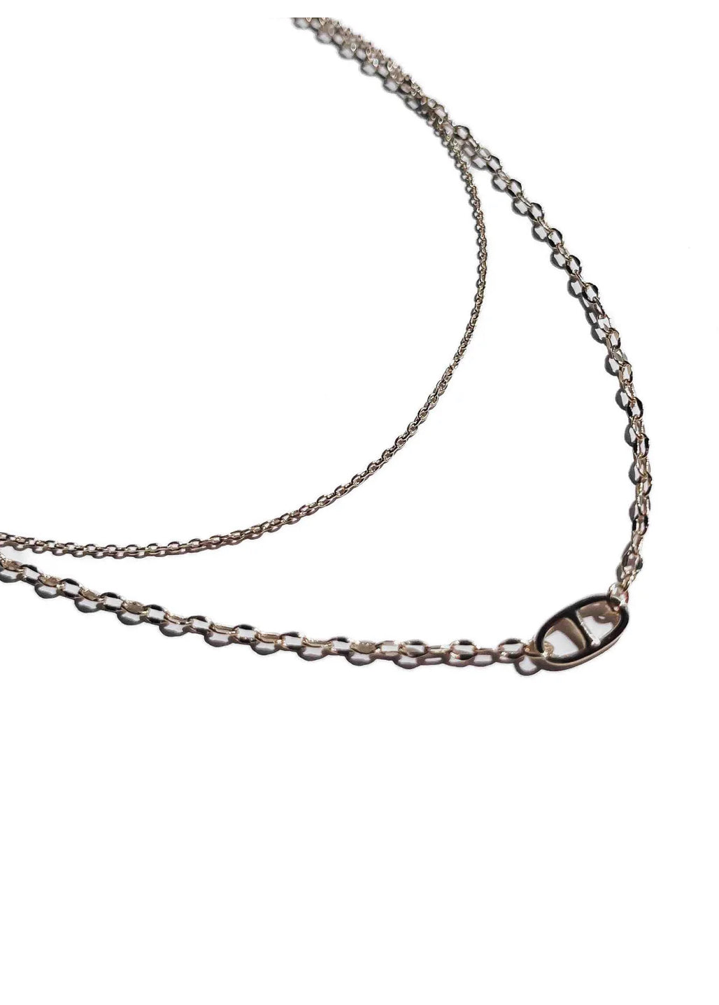 Oval Pendant Layered Necklace