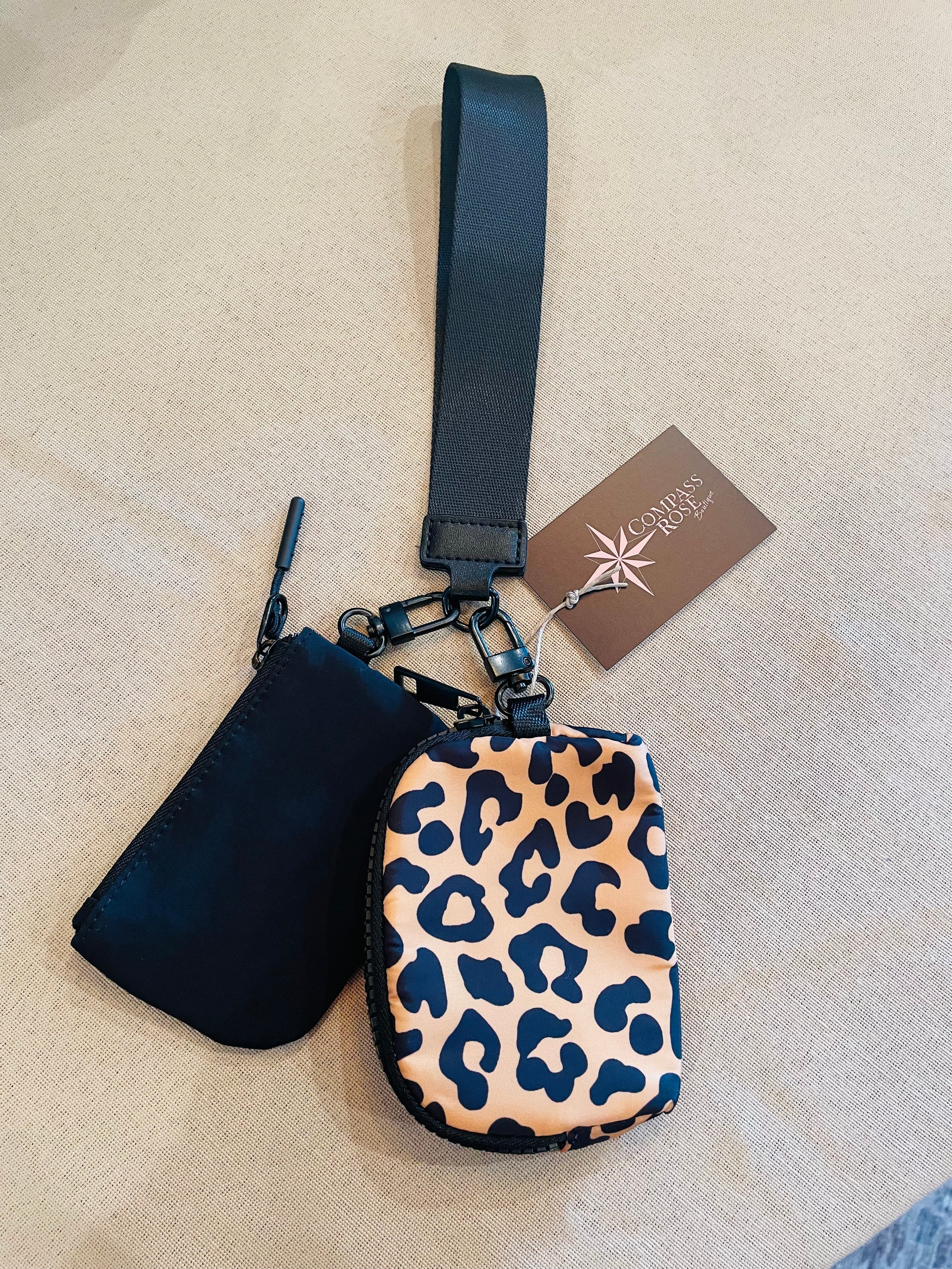 Dual Pouch Wristlet Keychain Wallet
