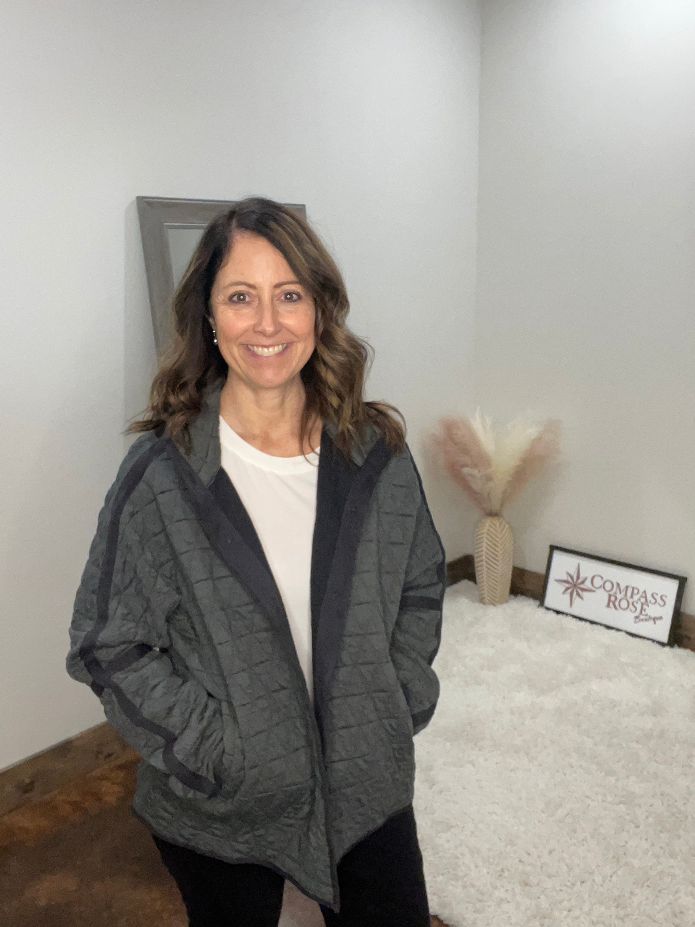 Oversized Soft Quilted Button Down Jacket