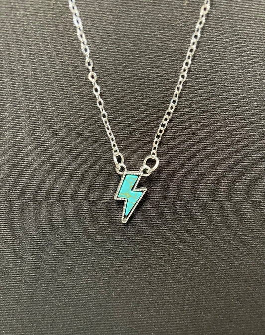 Lightning Bolt Turquoise Necklace