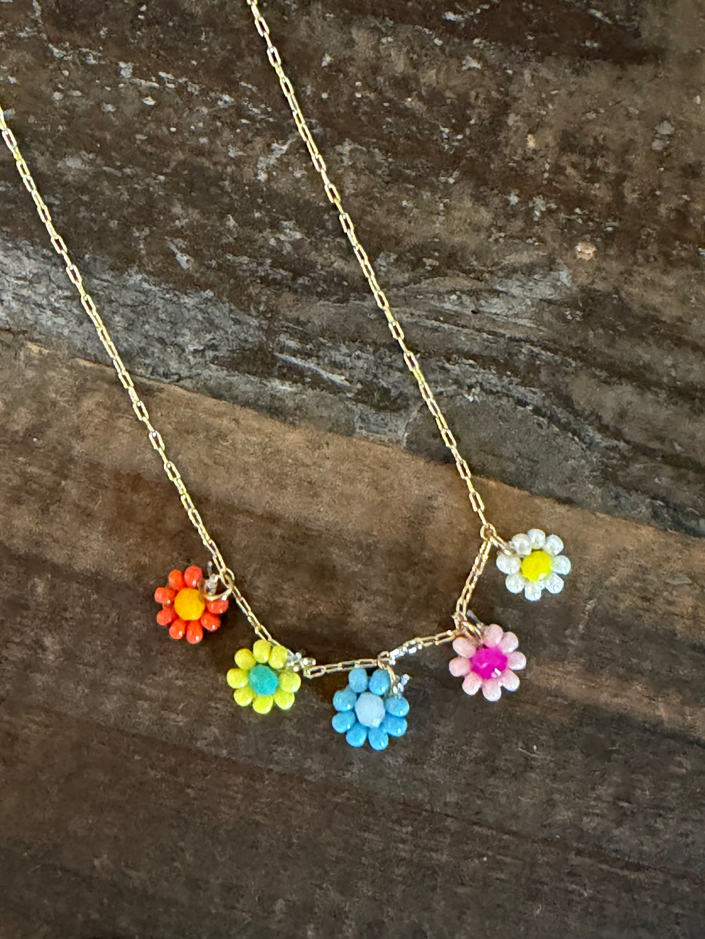 Multi Flower Pendant Necklace