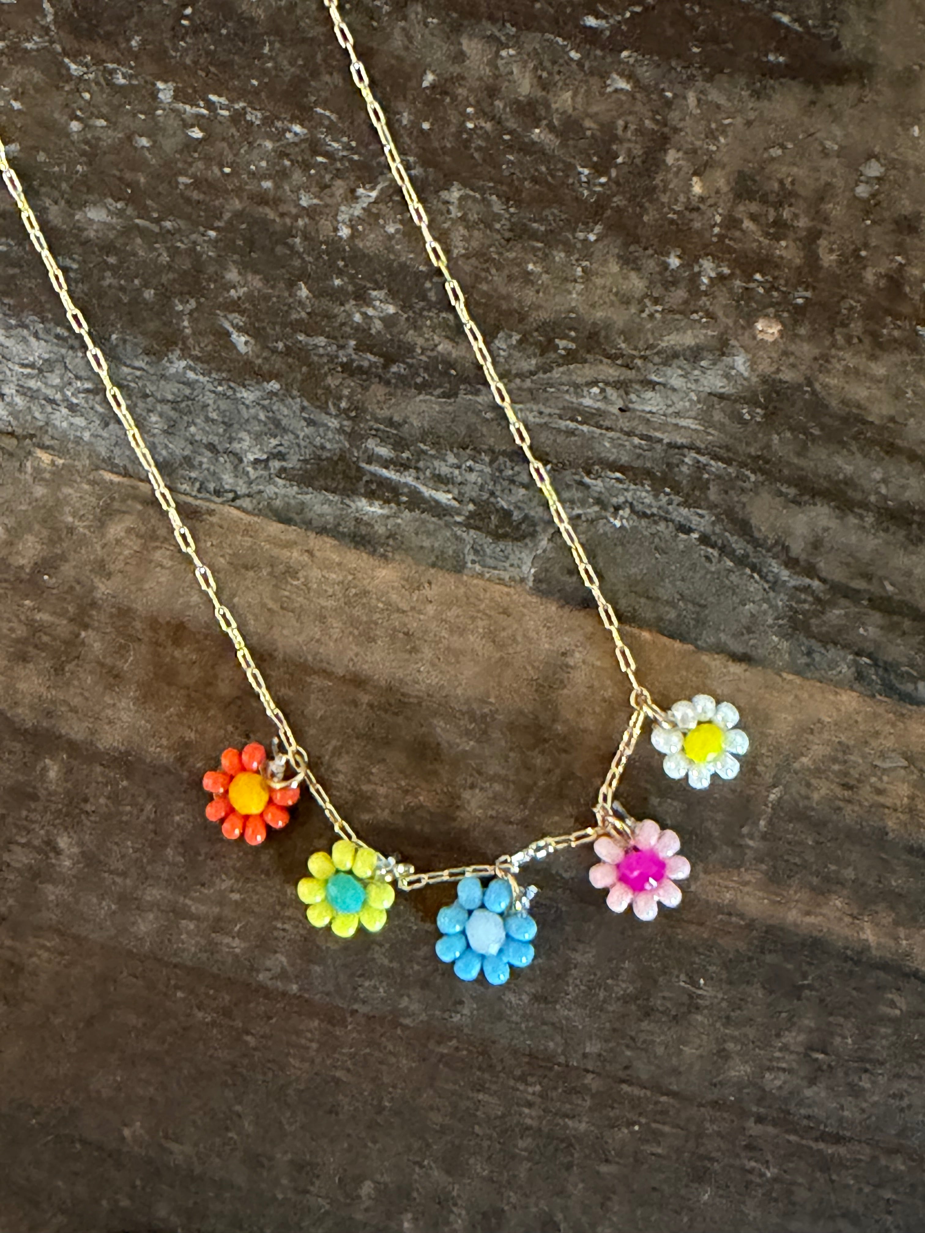 Multi Flower Pendant Necklace