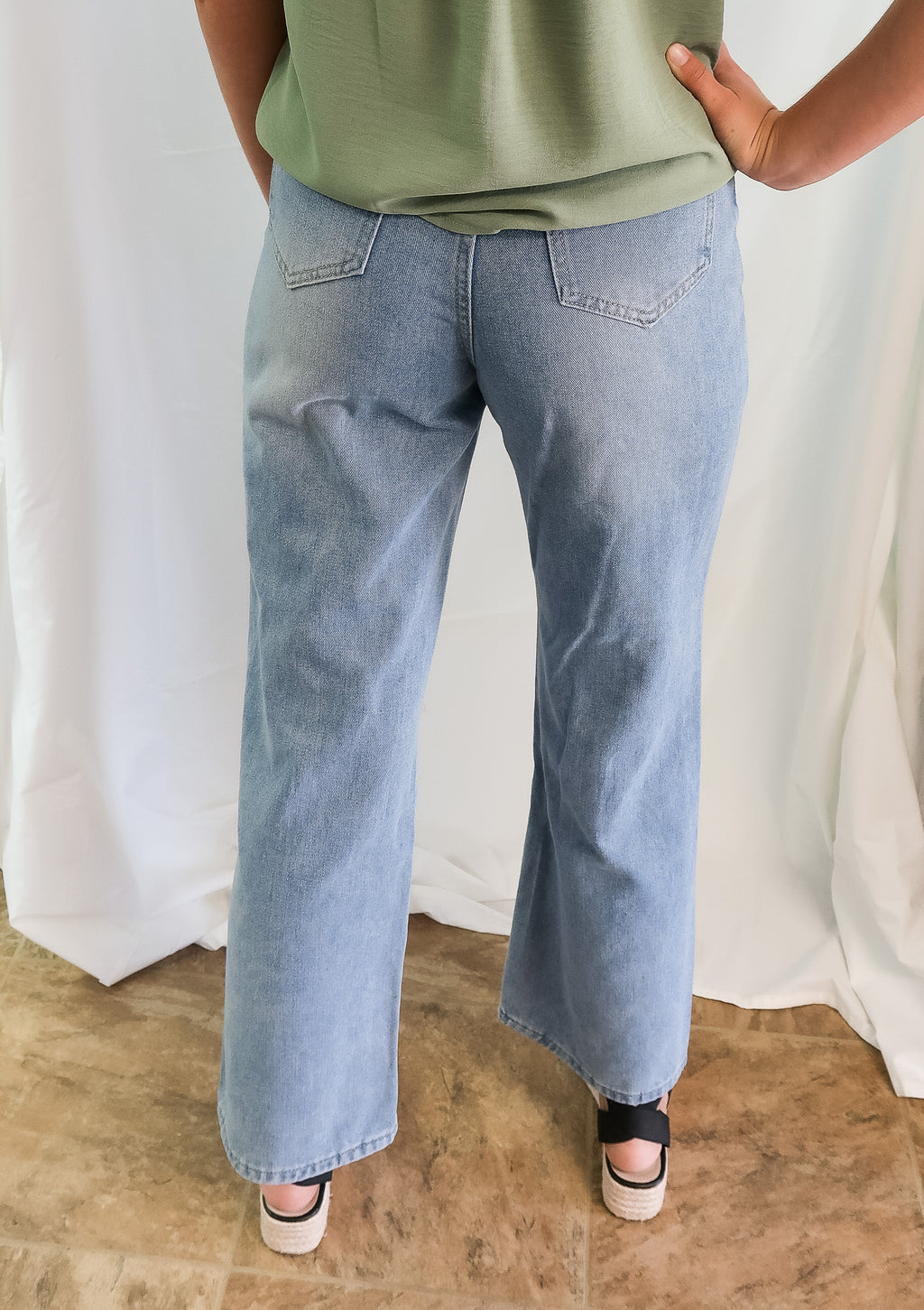 High Waisted Casual Loose Hole Wide Leg