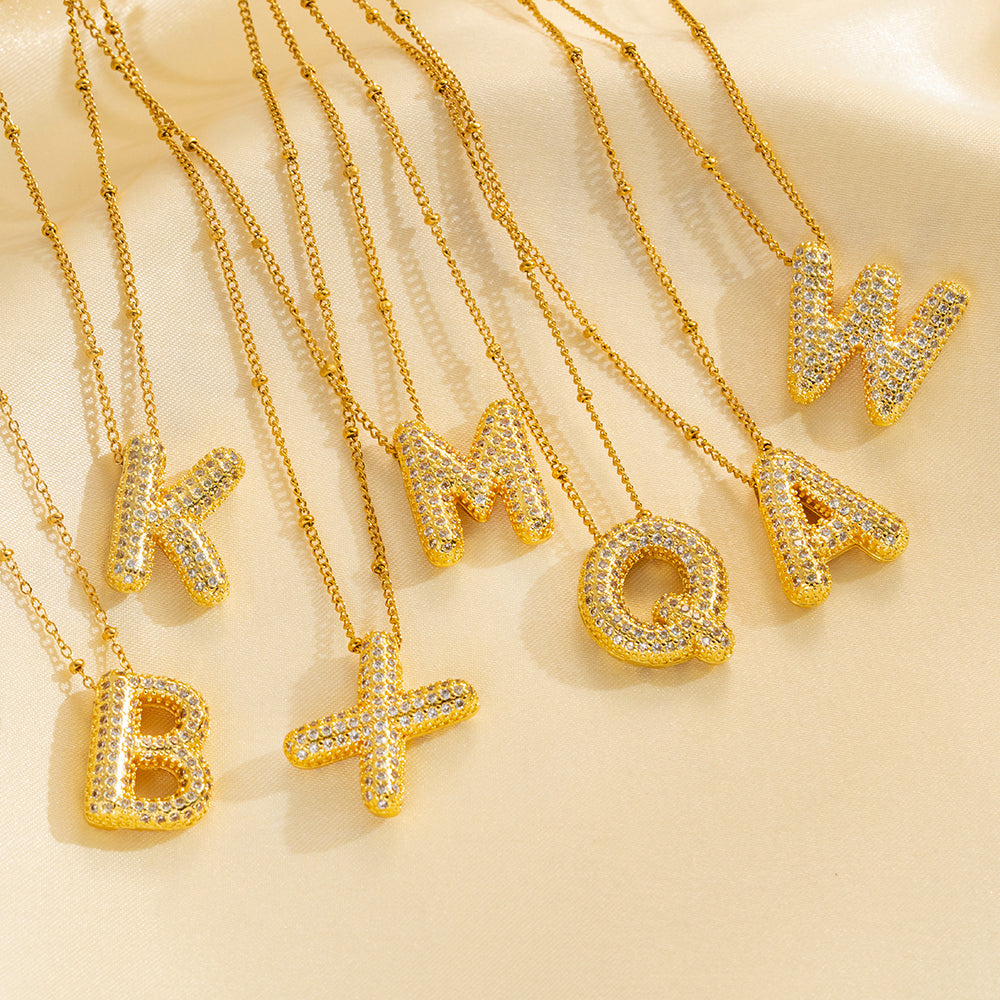 Bubble Initial necklace