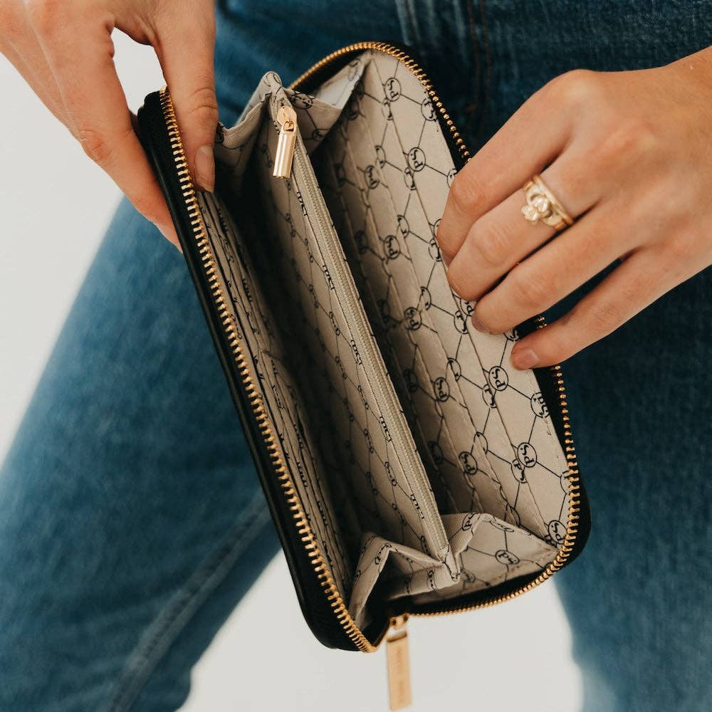 Large Zip Woven Wallet