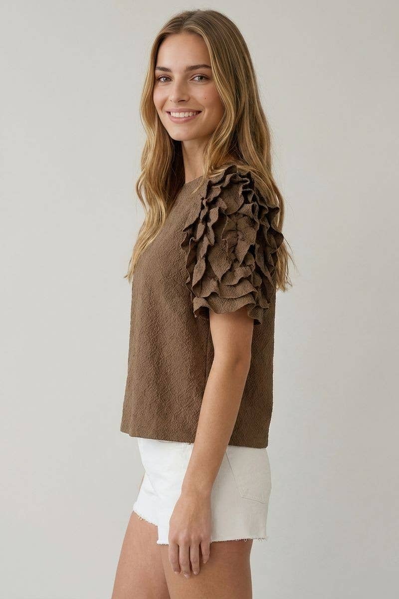 Ruffle Puff Sleeve Top