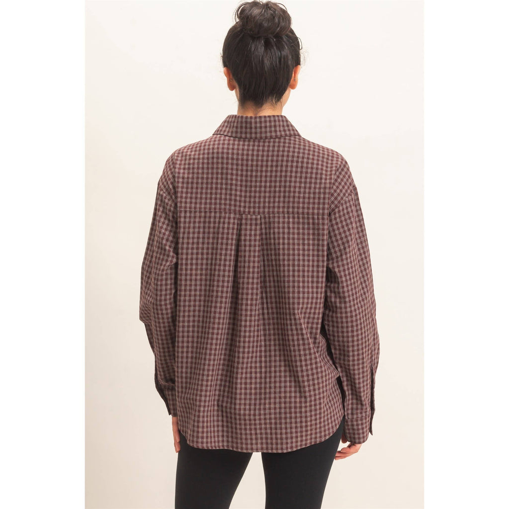 Plaid Button-Up Shirt