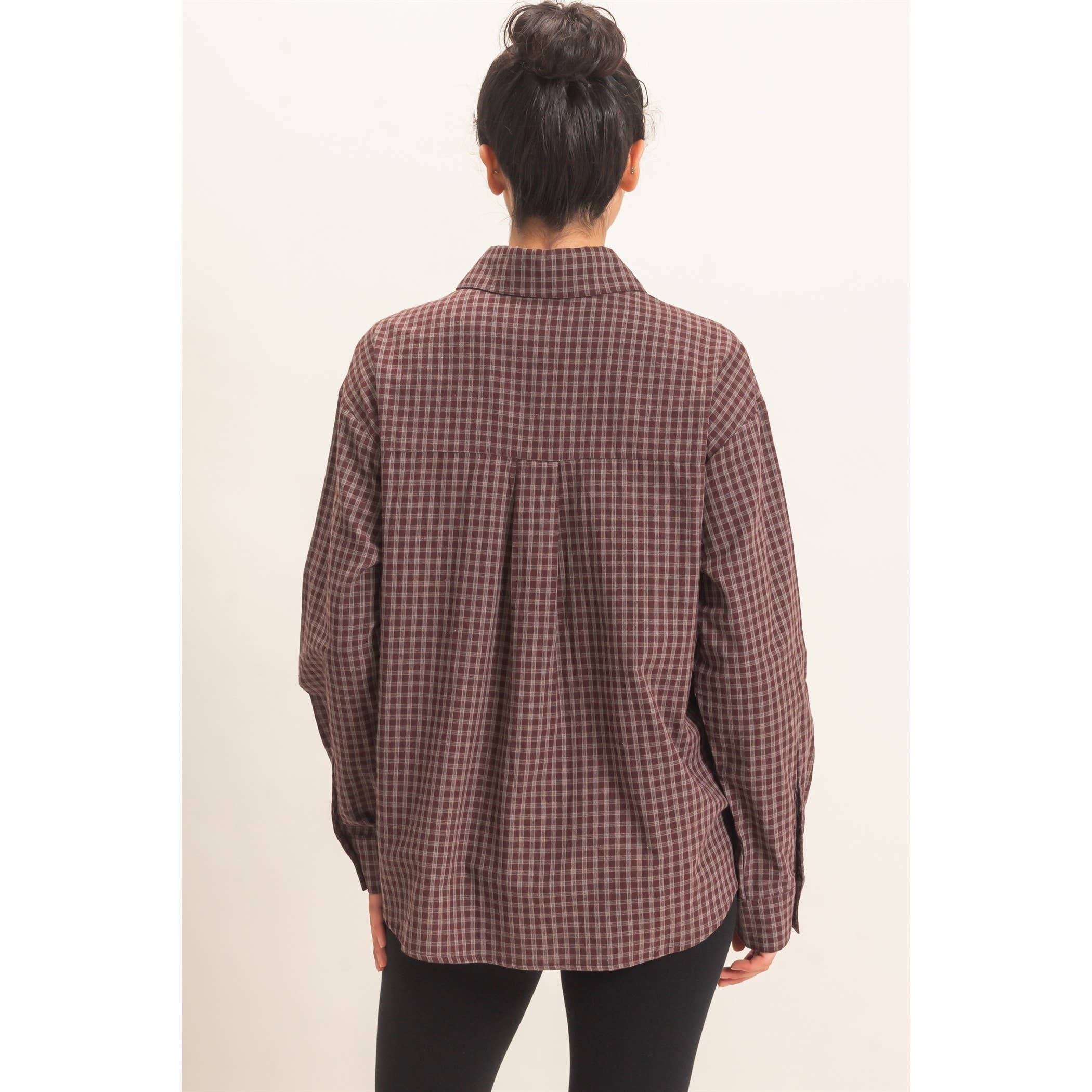 Plaid Button-Up Shirt
