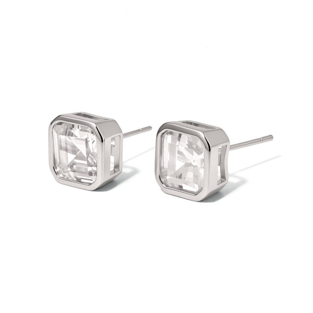 Bezel Diamond Stud Earrings