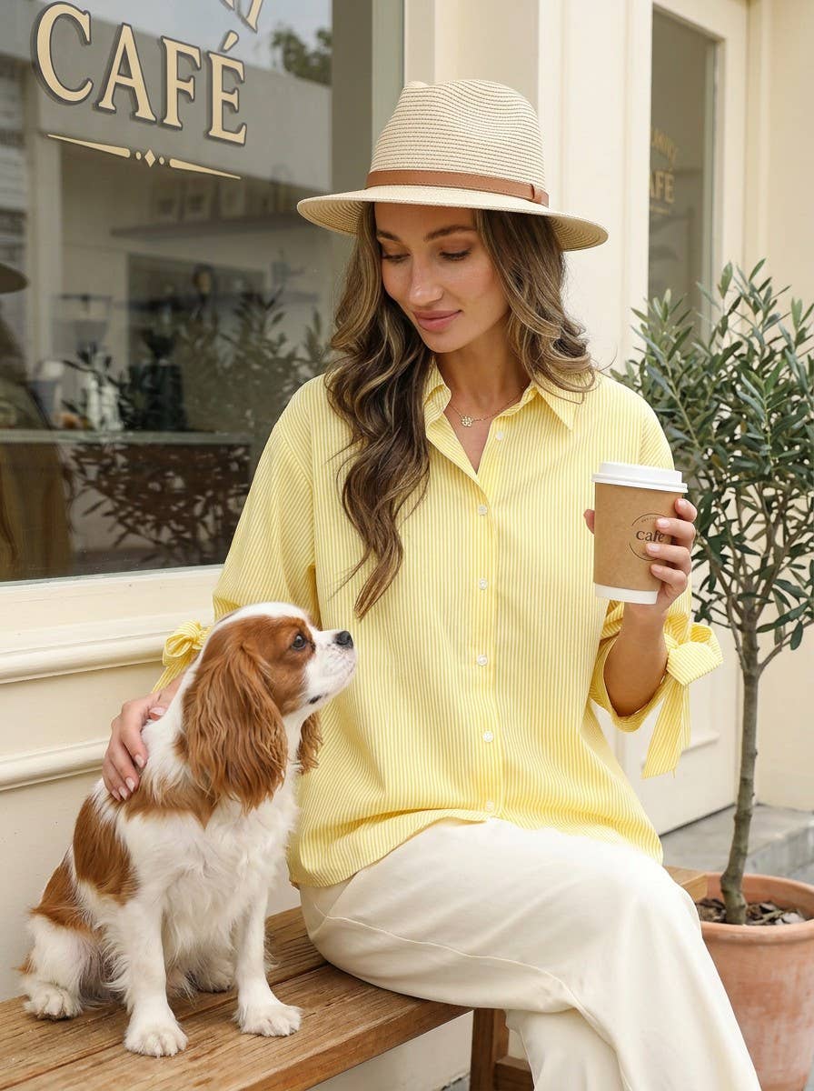 Bow Tie Sleeve Blouse