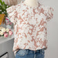 Floral Print Ruffle Short Sleeve Summer Tops