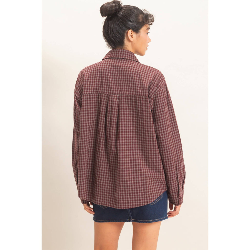 Plaid Button-Up Shirt