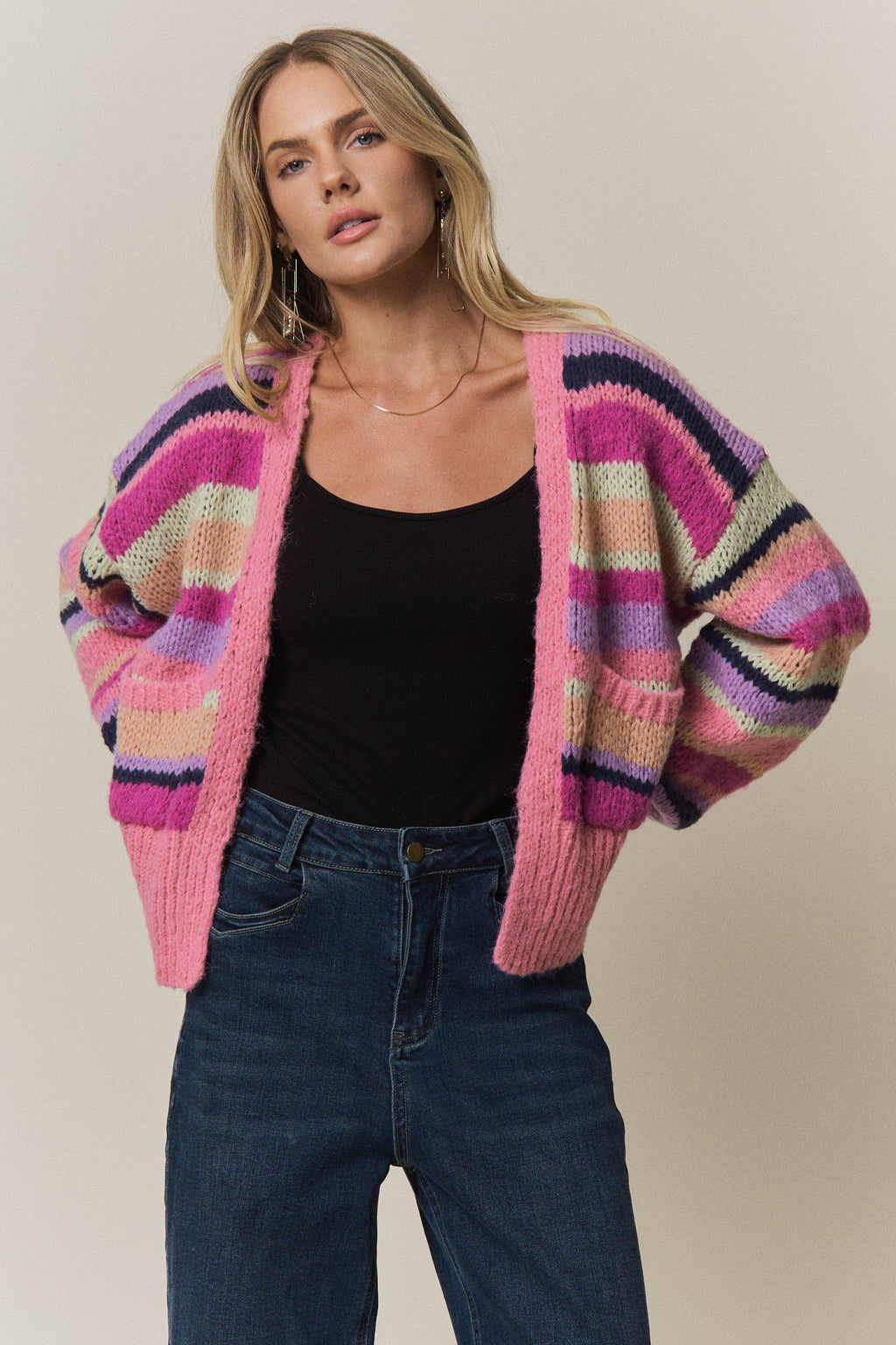 Vibrant Striped Cardigan