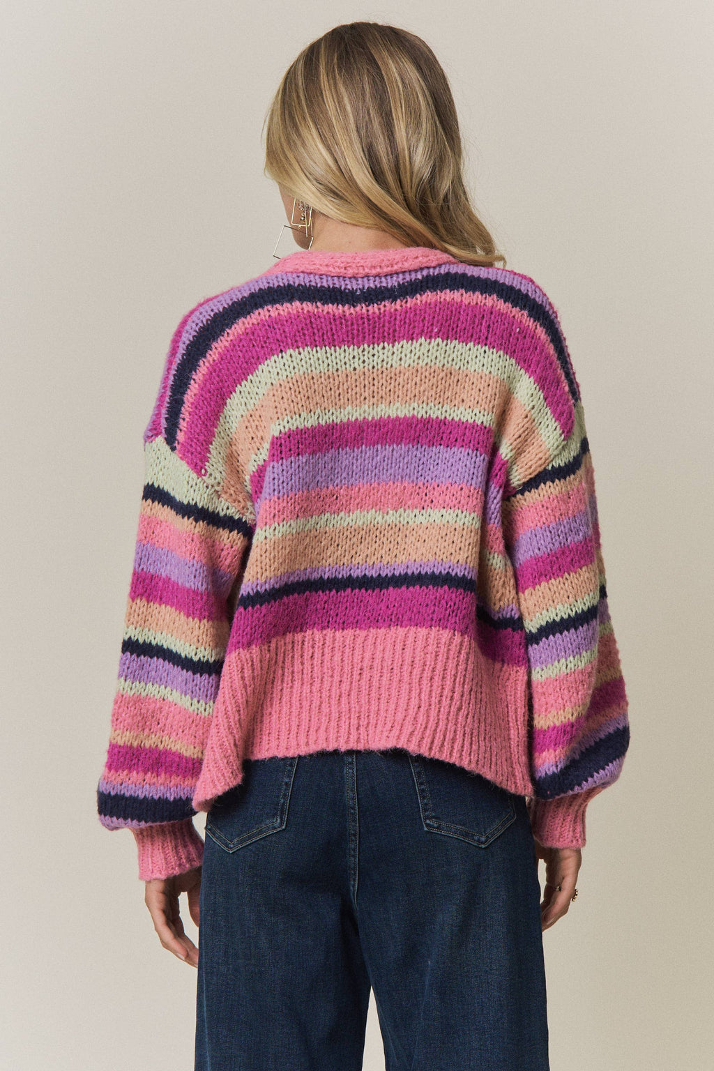 Vibrant Striped Cardigan
