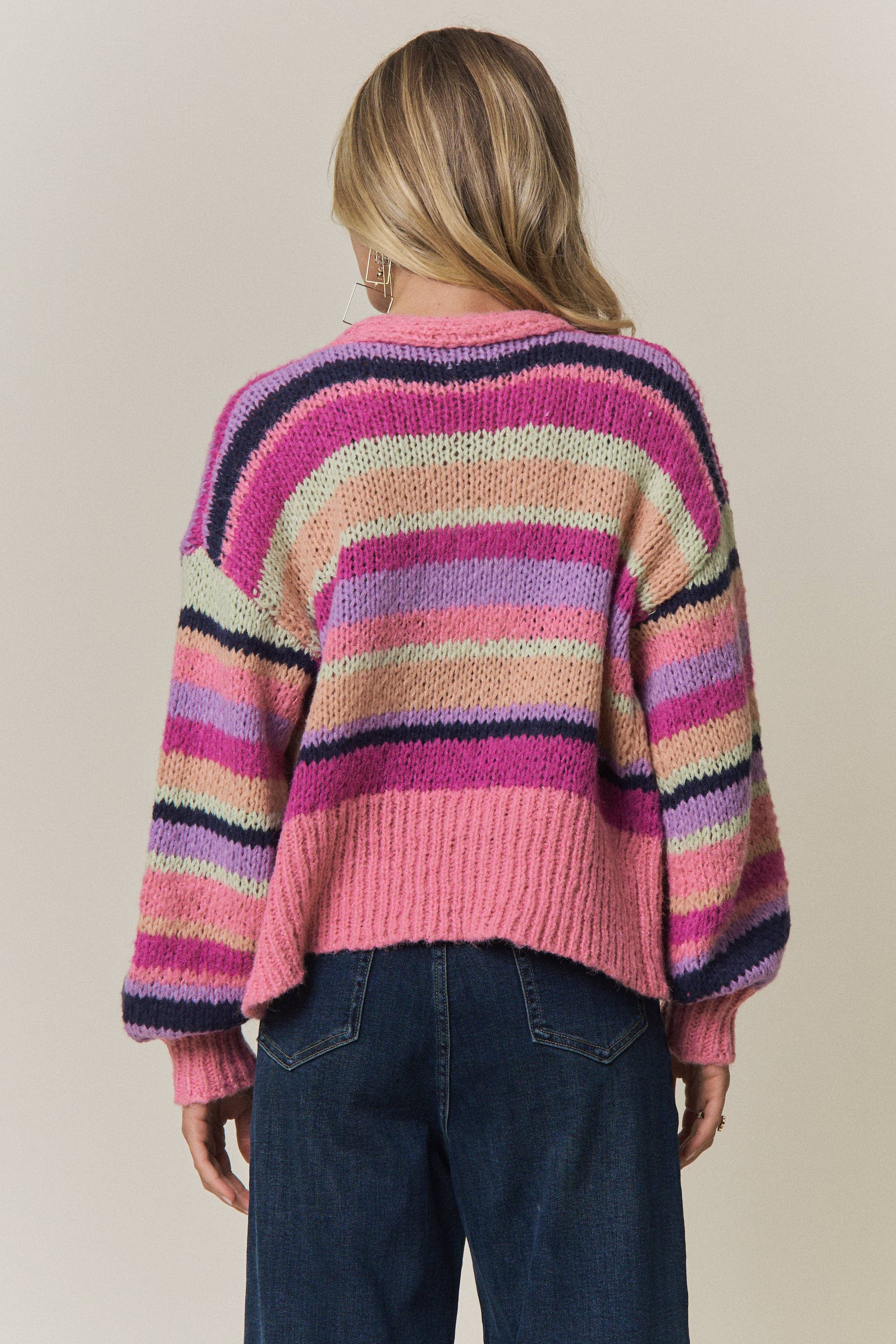 Vibrant Striped Cardigan
