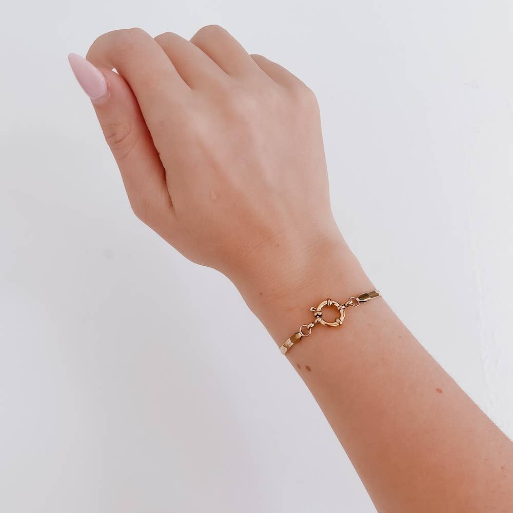 Hayden Herringbone Chain Bracelet - WATERPROOF