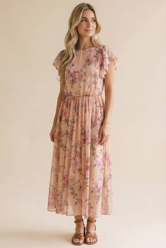 Fit and Flare Semi Sheer Dress