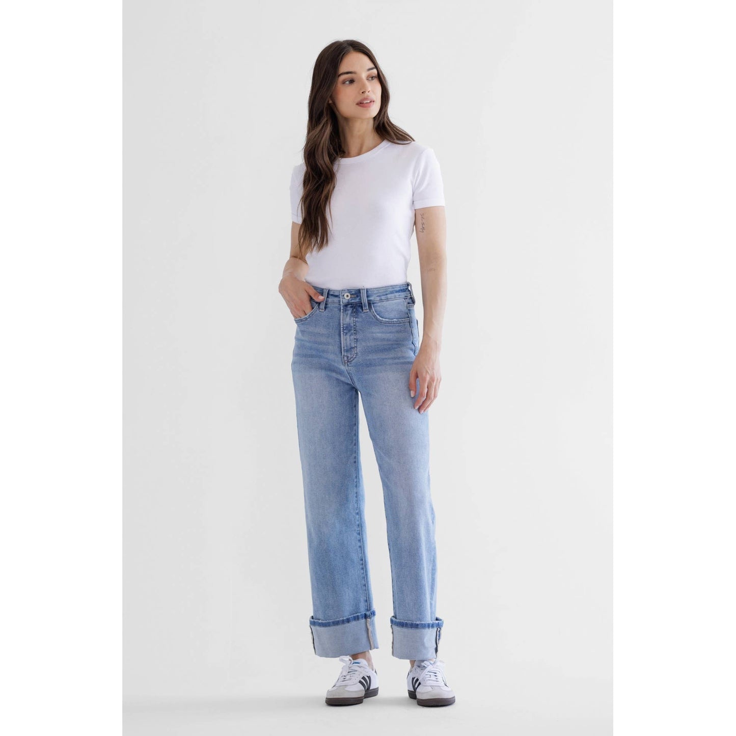 Super High Wide Leg w/ Cuff Hem