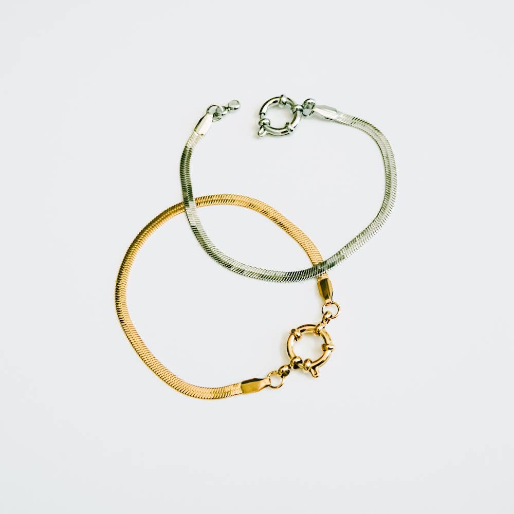 Hayden Herringbone Chain Bracelet - WATERPROOF