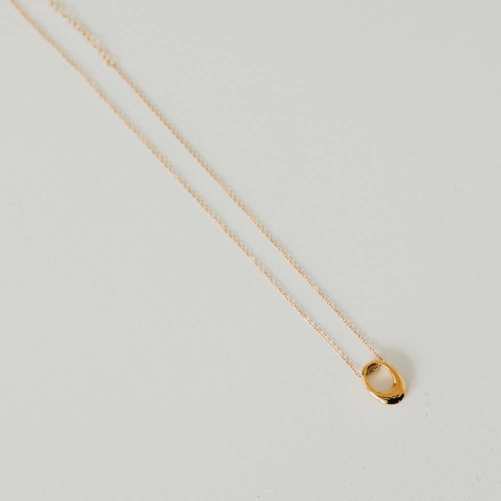 Mini Open Oval Pendant Necklace - WATERPROOF