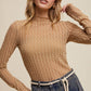 Semi Sheer Textured Lace Long-Sleeve Layering Top