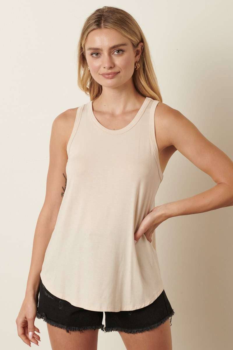 BAMBOO ROUND NECK TANK TOP