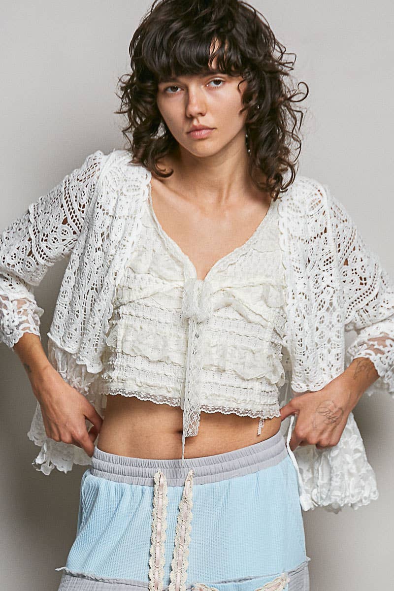 Crochet Floral Lace Cardigan