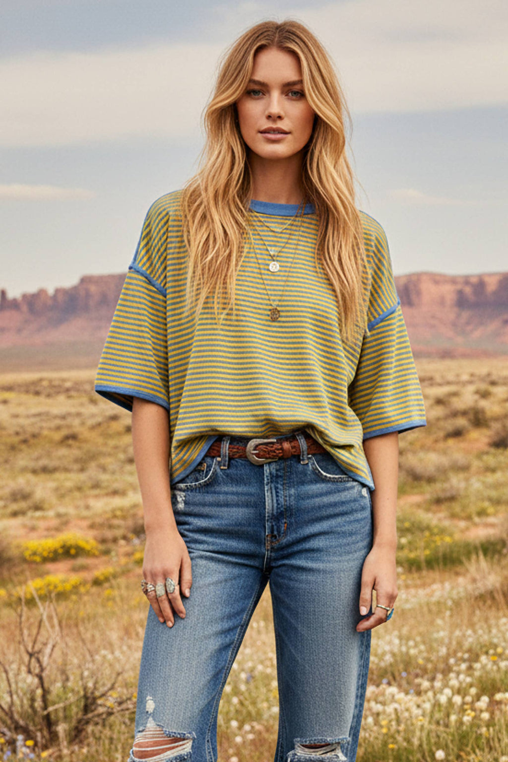 Striped Oversized Knit Top