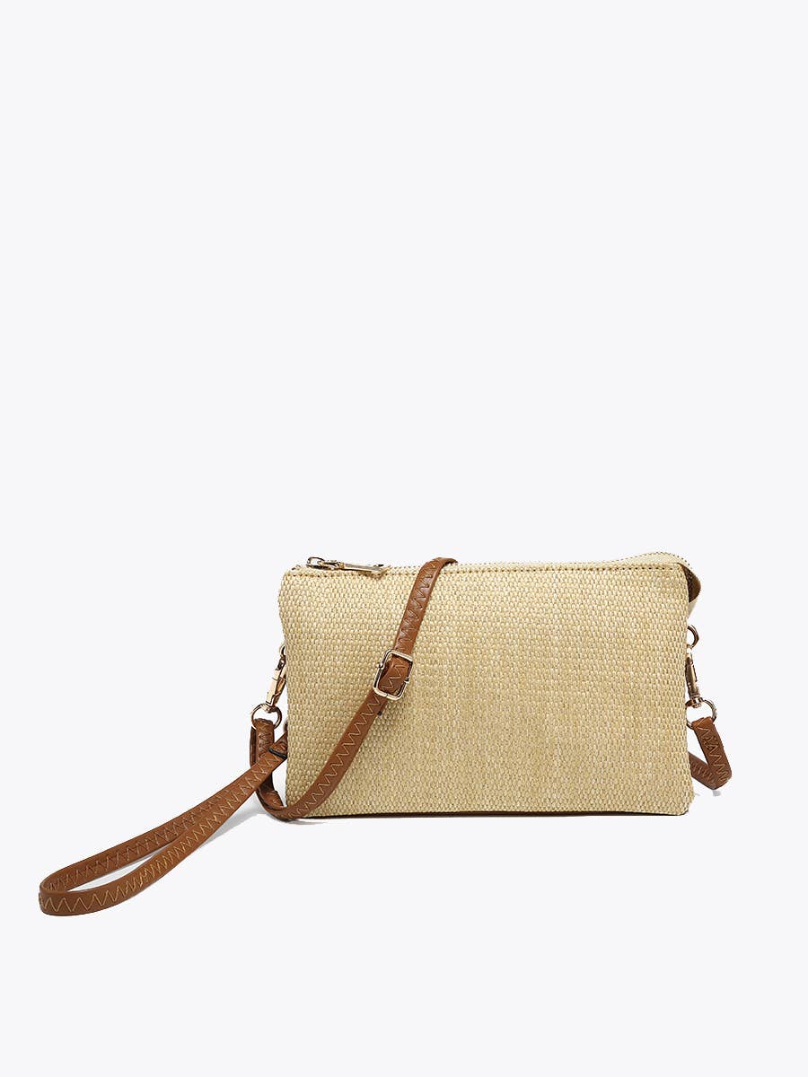 Micro Straw 3 Compartment Crossbody/Wristlet