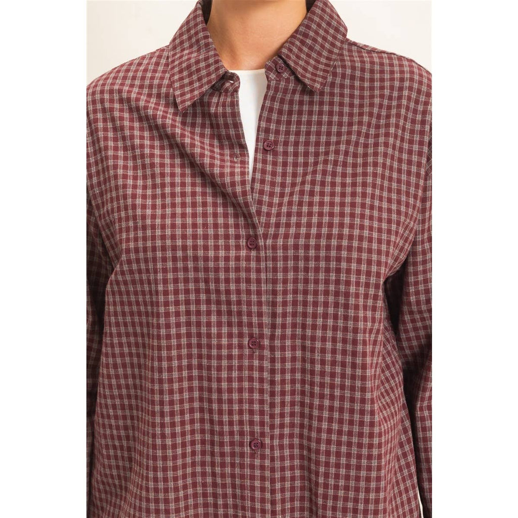 Plaid Button-Up Shirt