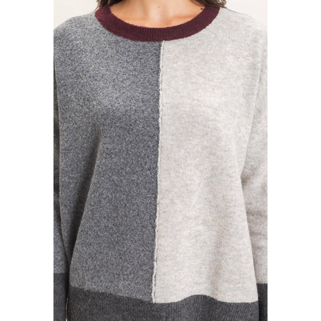 Colorblock Crew Neck Sweater