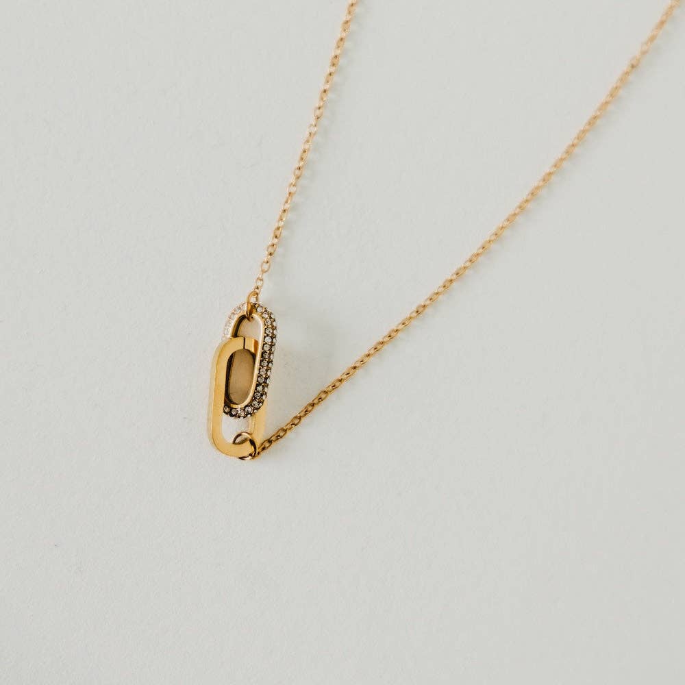 Linked with Diamonds Chain Necklace - WATERPROOF