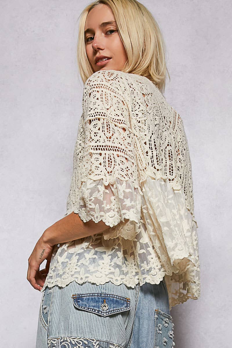 Crochet Floral Lace Cardigan