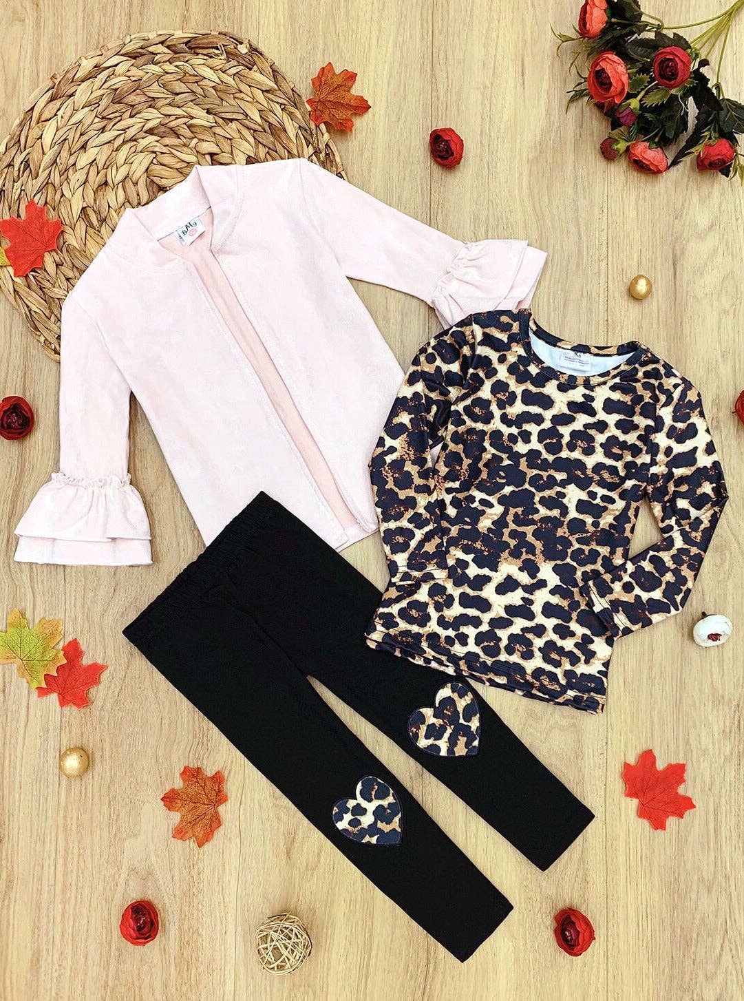 Making Boss Moves Leopard Top, Leggings & Jacket Set