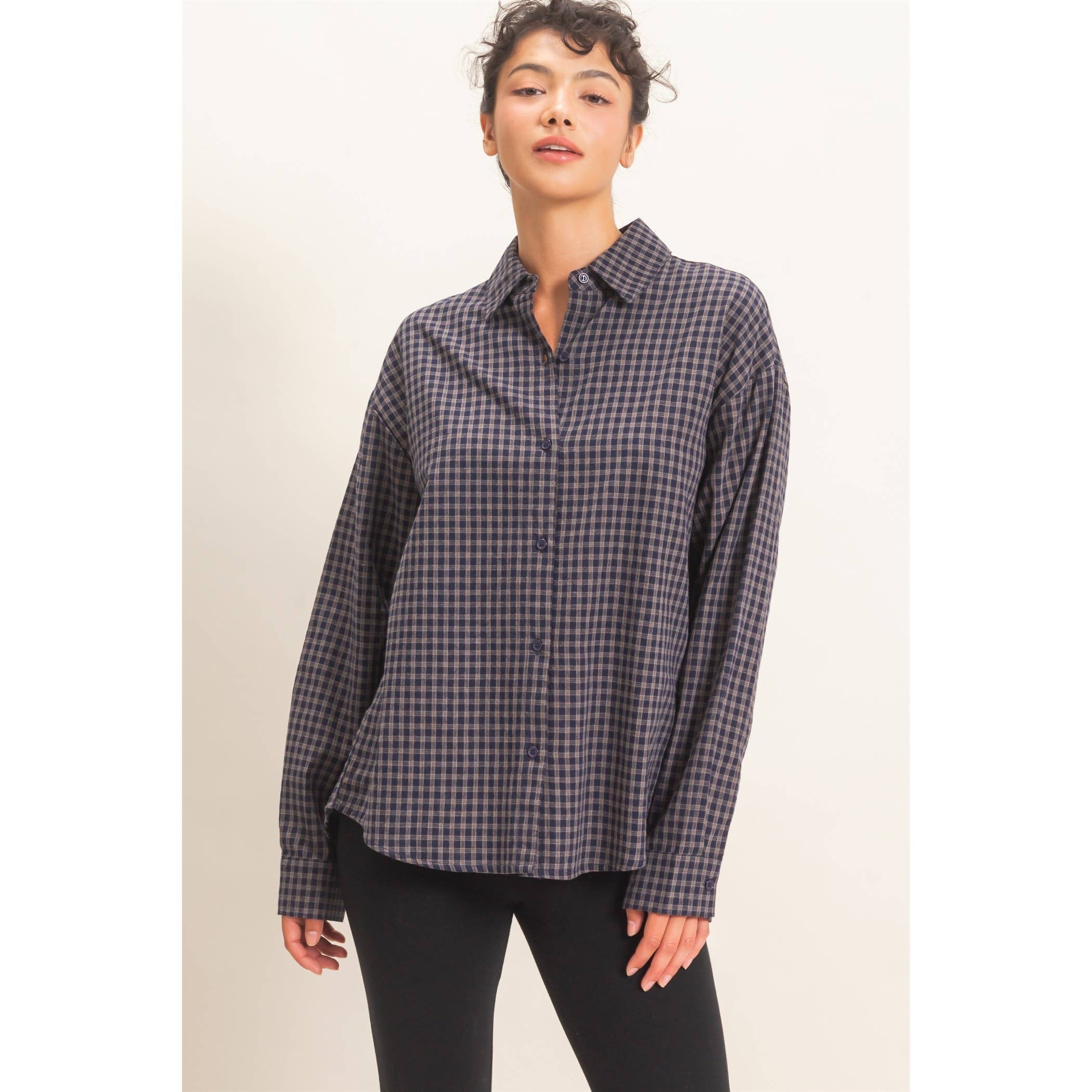 Plaid Button-Up Shirt