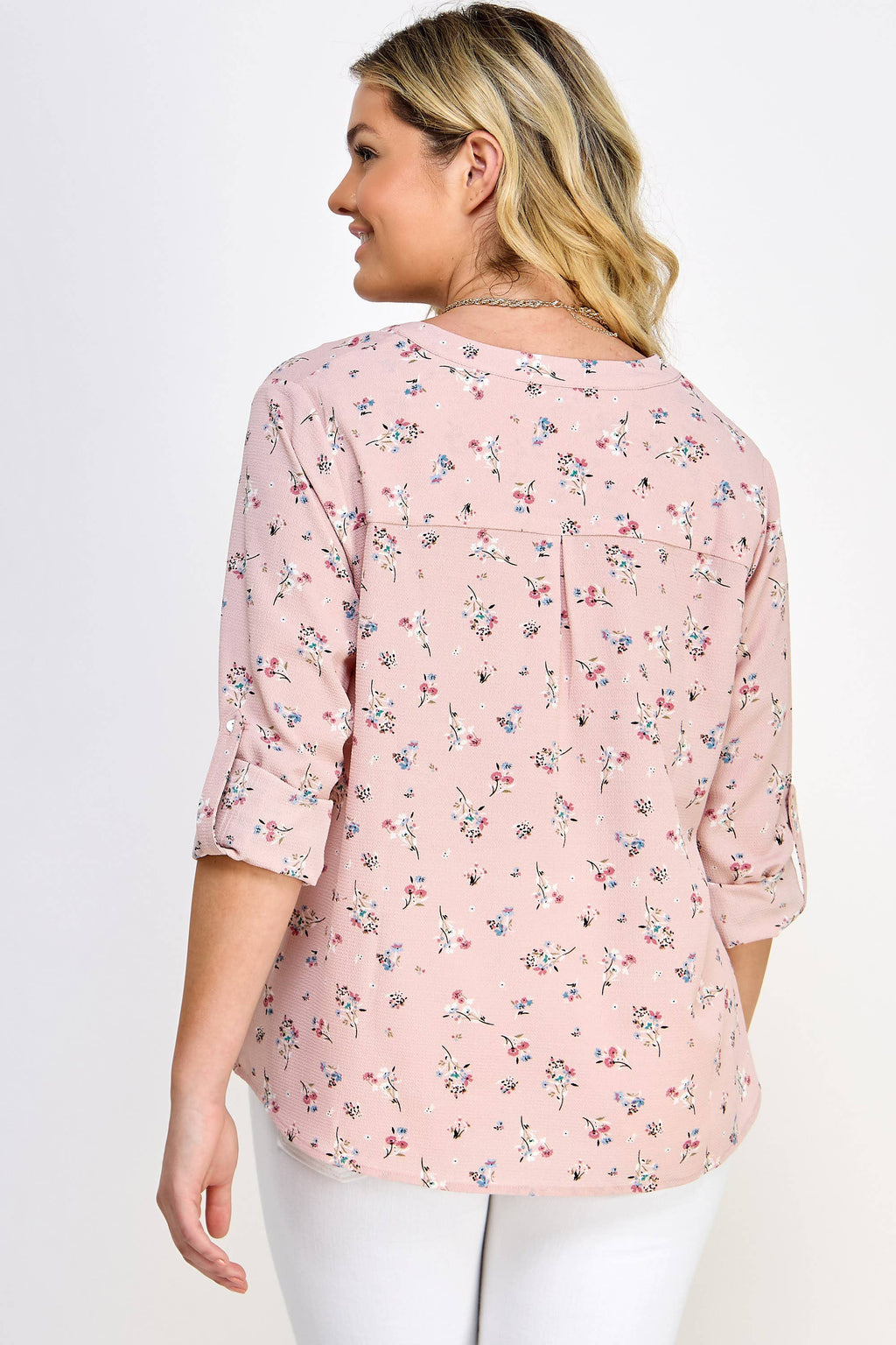 Floral Print Pop-over Blouse