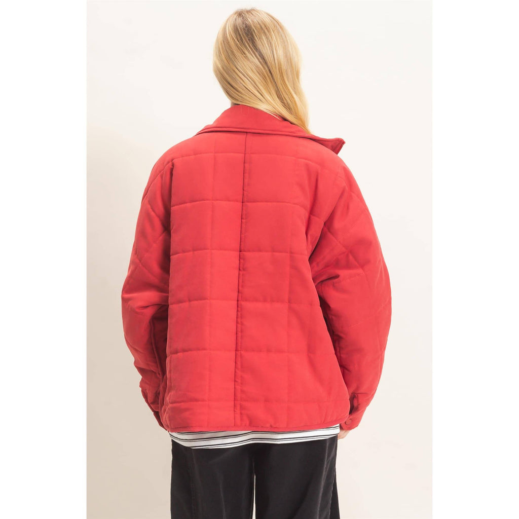 Quilted High Collar Jacket
