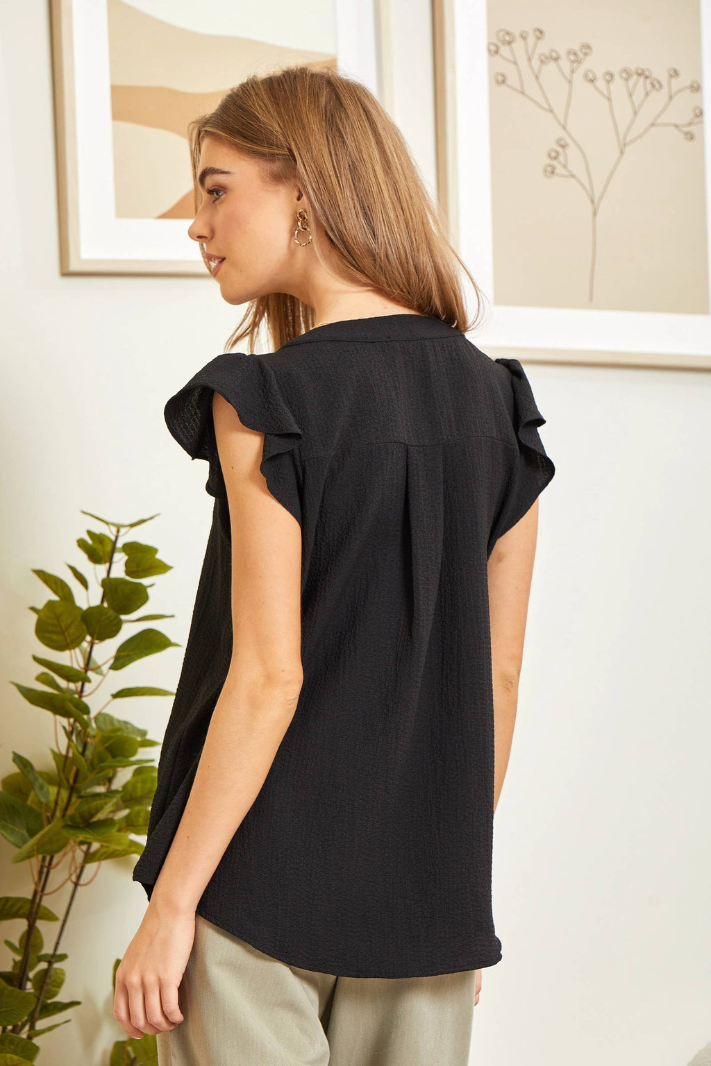 Flutter Sleeve Tunic Top